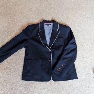 Tommy Hilfiger Navy Blazer with Red Stitching And White Piping